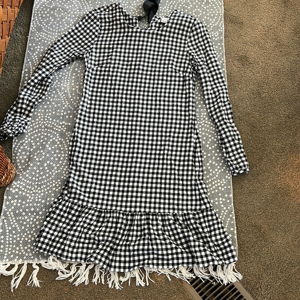JCREW Flannel Long Sleeve dress with Grosgrain Ribbon tie in back. XXS